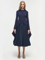 Kenlie Taffeta Knit Midi Dress