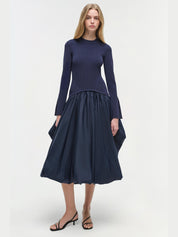 Kenlie Taffeta Knit Midi Dress