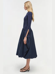 Kenlie Taffeta Knit Midi Dress