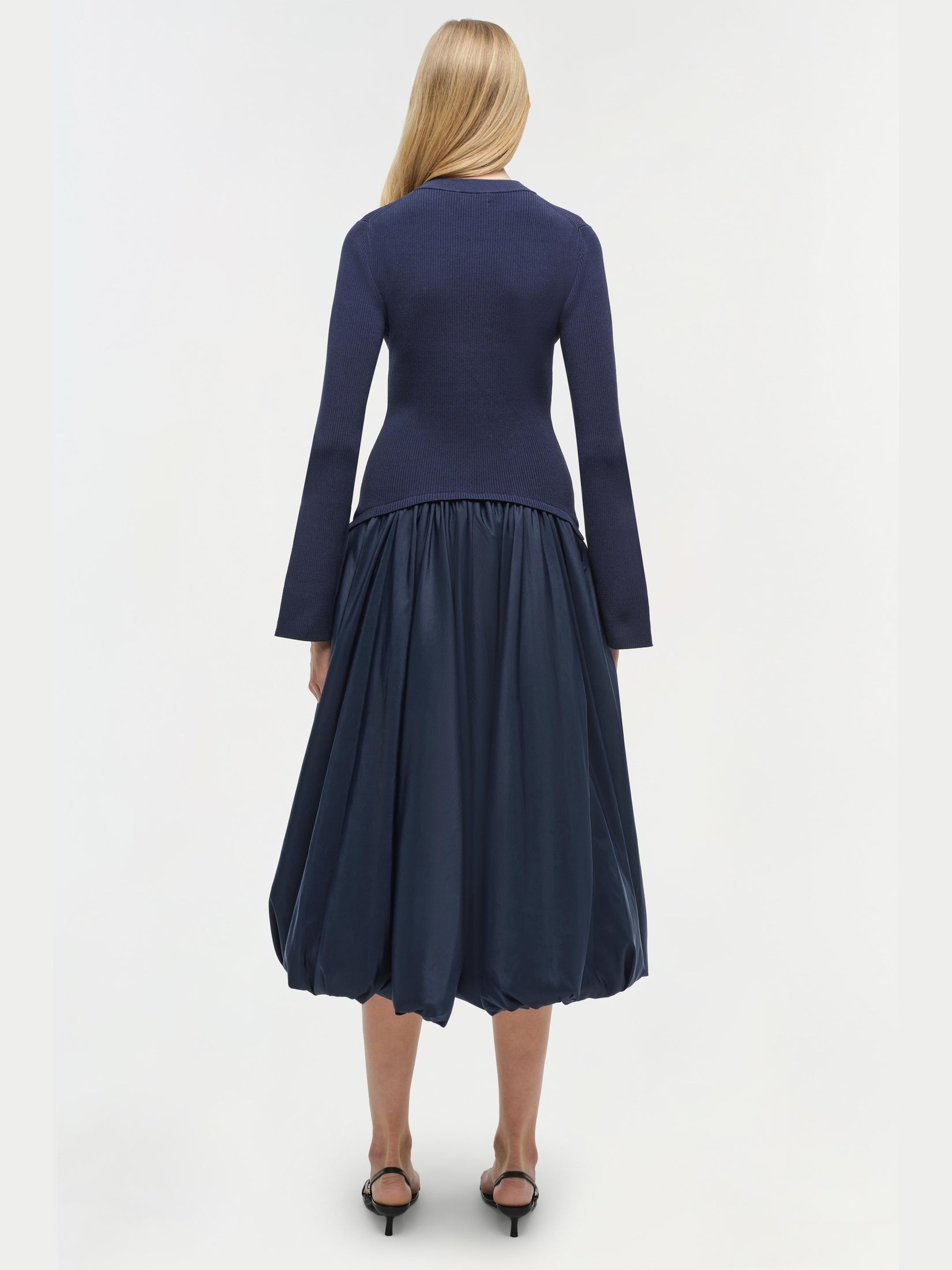 Kenlie Taffeta Knit Midi Dress