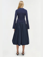 Kenlie Taffeta Knit Midi Dress