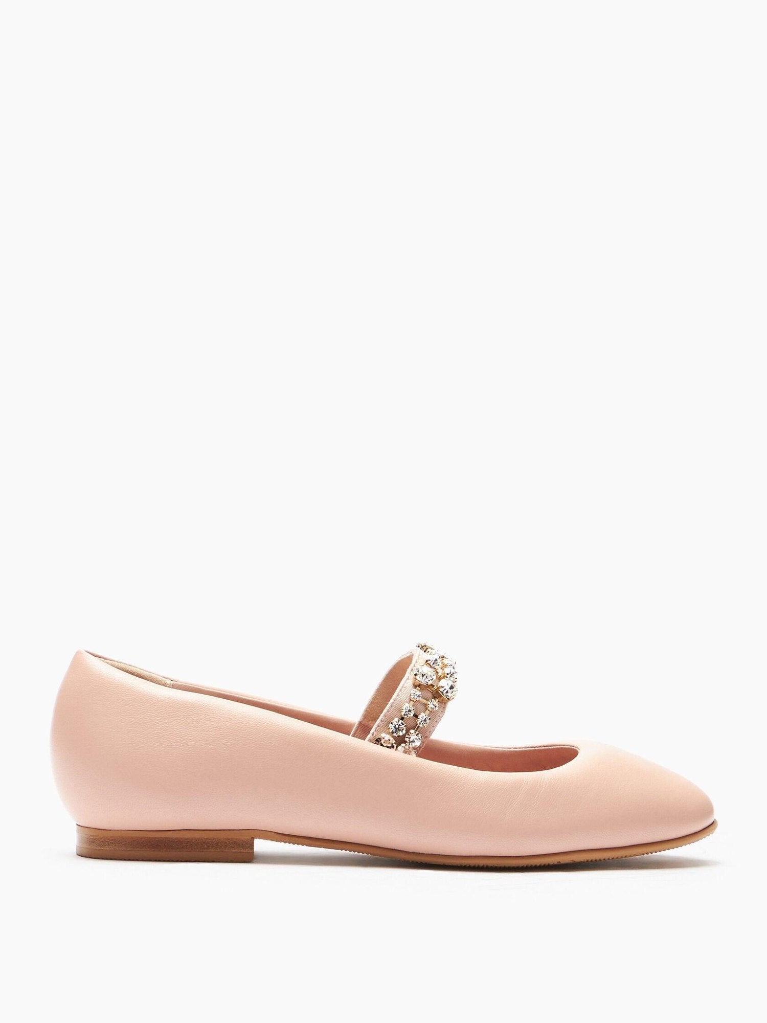Puff leather ballerinas