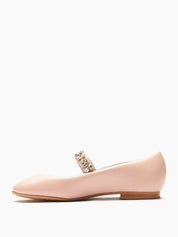 Puff leather ballerinas