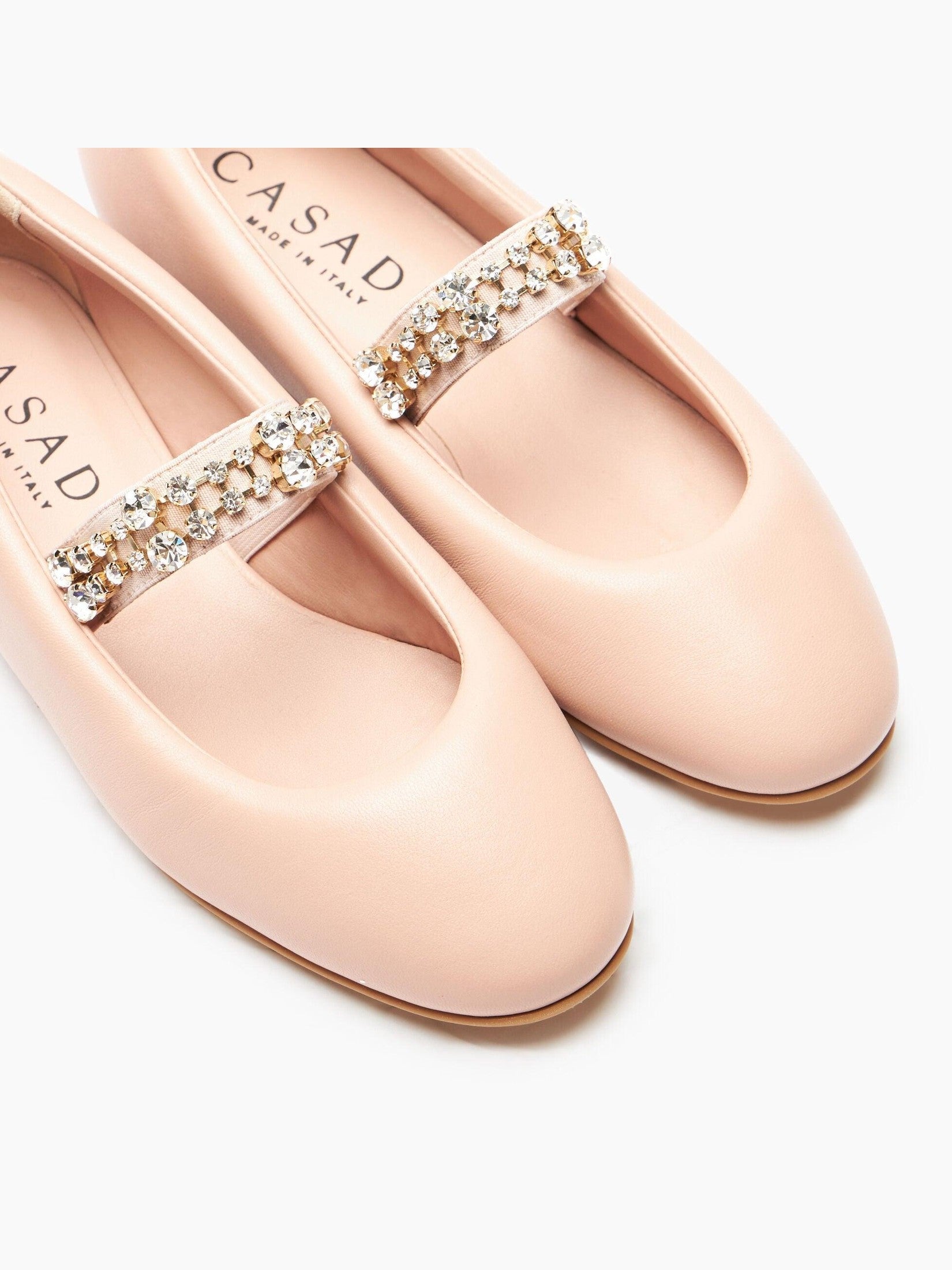 Puff leather ballerinas