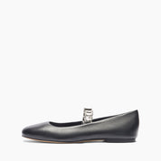 Crystal Ballet Flats Black