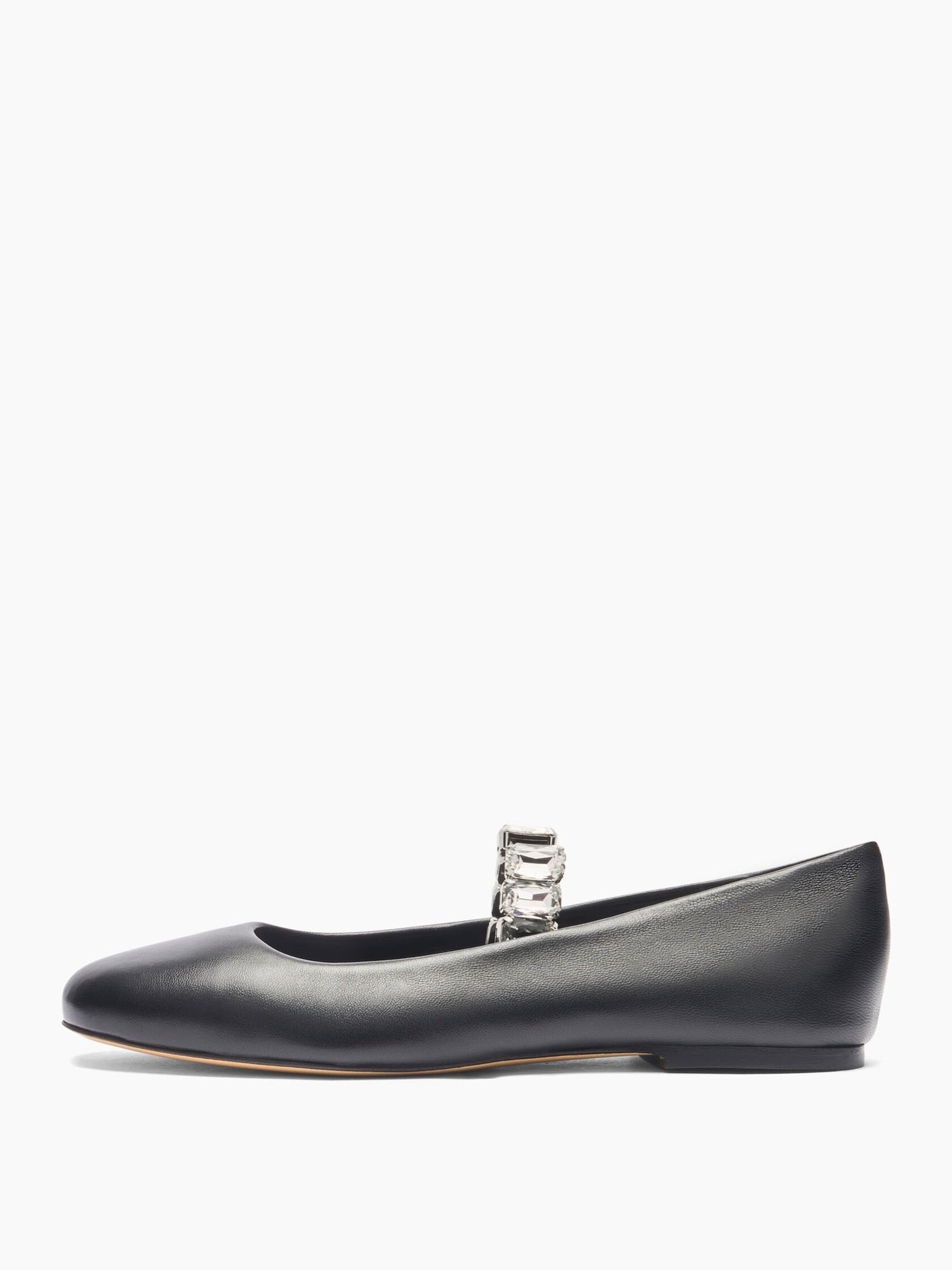 Crystal ballet flats black