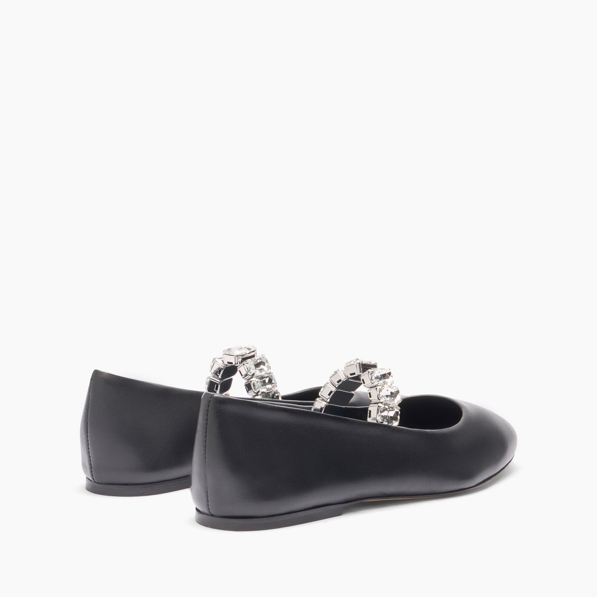 Crystal Ballet Flats Black