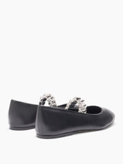 Crystal ballet flats black