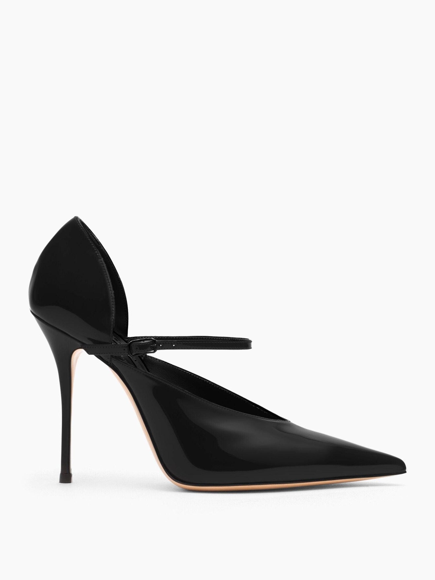 Scarlet patent leather pumps