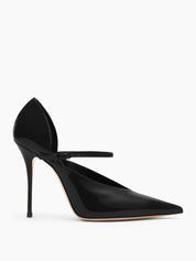 Scarlet patent leather pumps