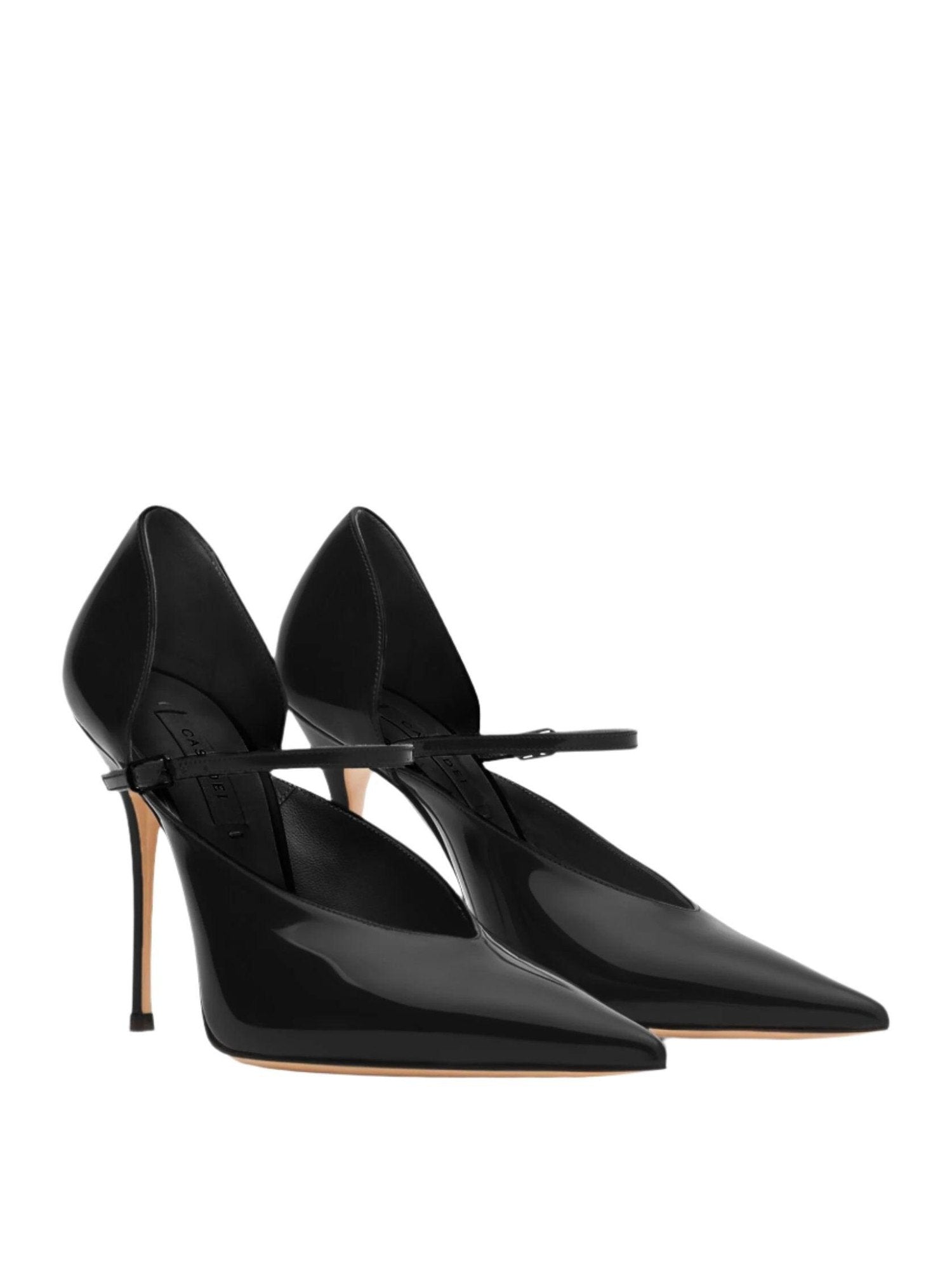 Scarlet patent leather pumps