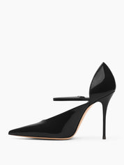 Scarlet patent leather pumps