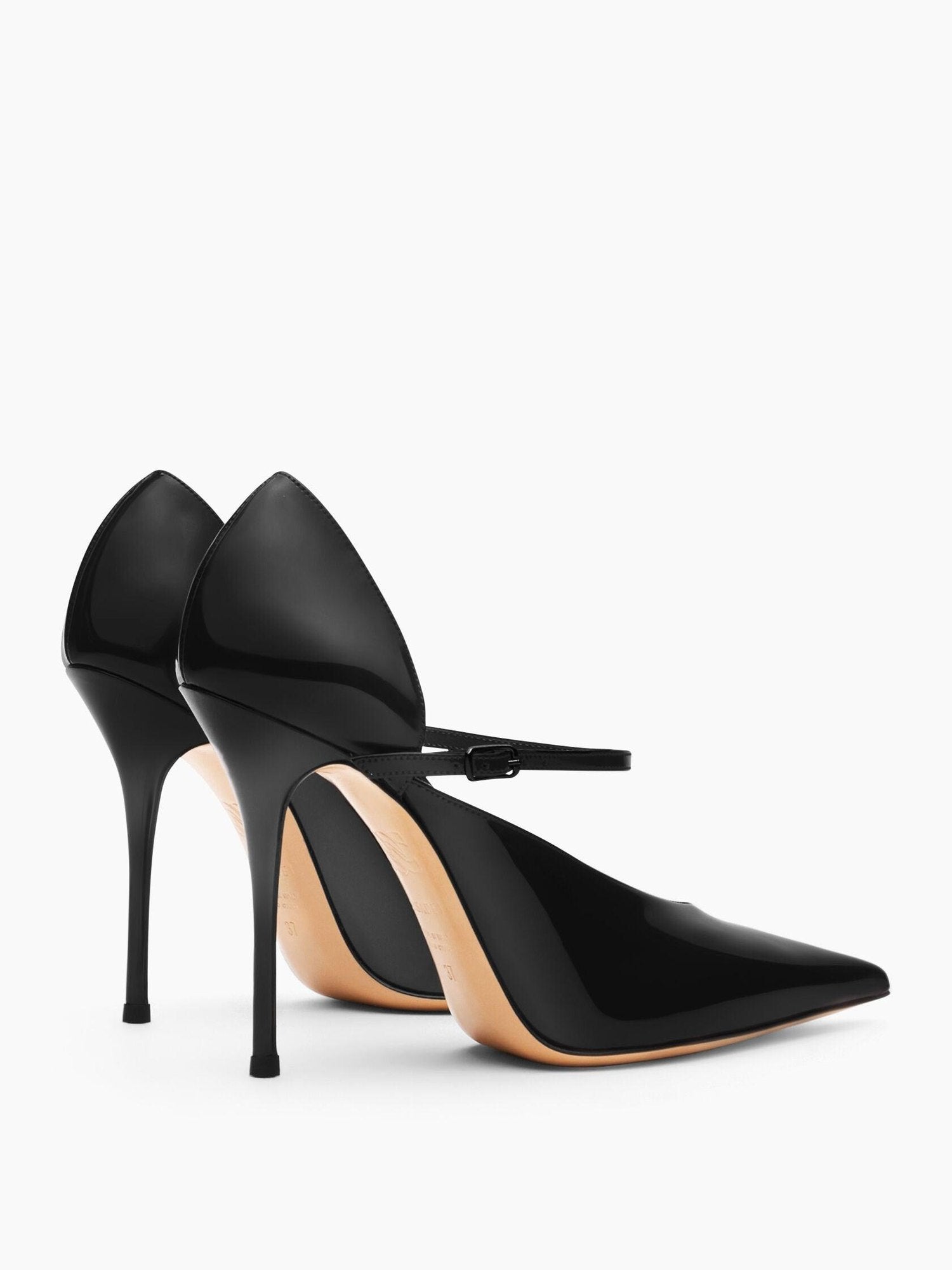 Scarlet patent leather pumps