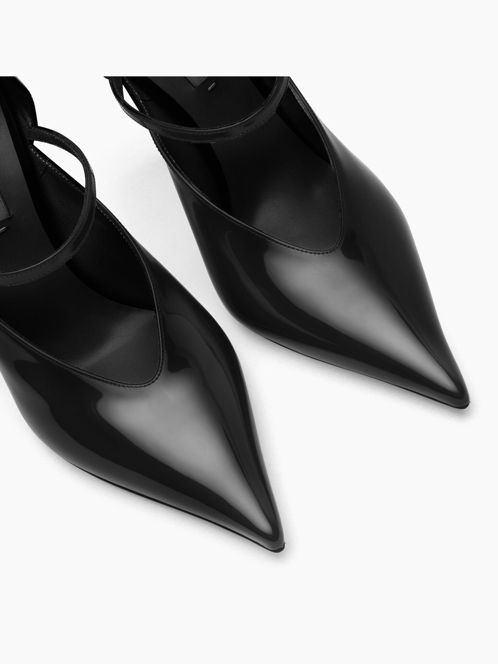 Scarlet patent leather pumps