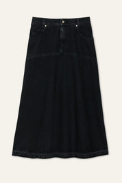 VOLENTIA denim midi skirt