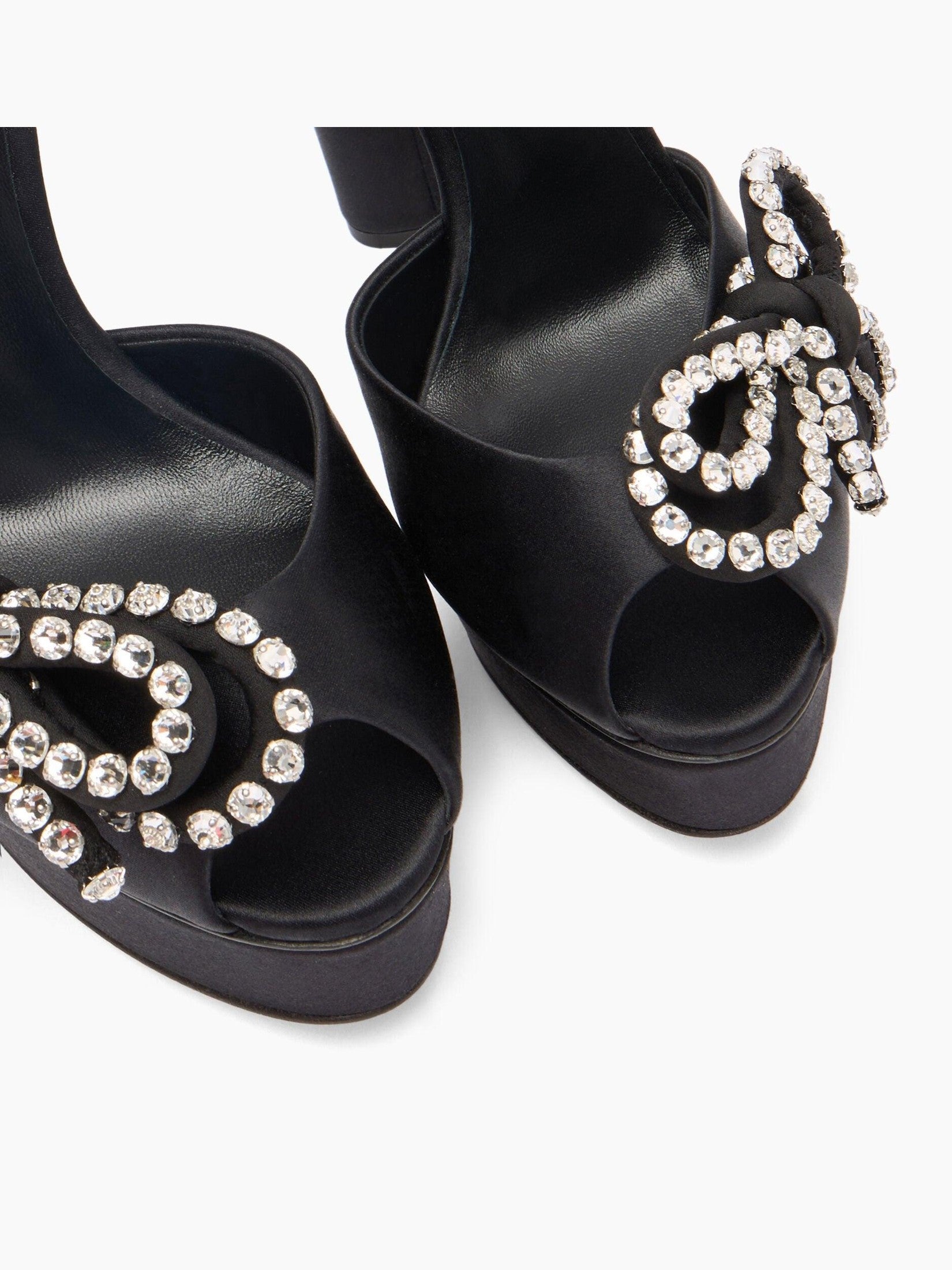 Judith flora satin platform sandals