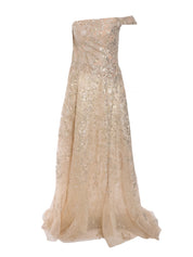 OFF-SHOULDER LONG EMBROIDERED DRESS