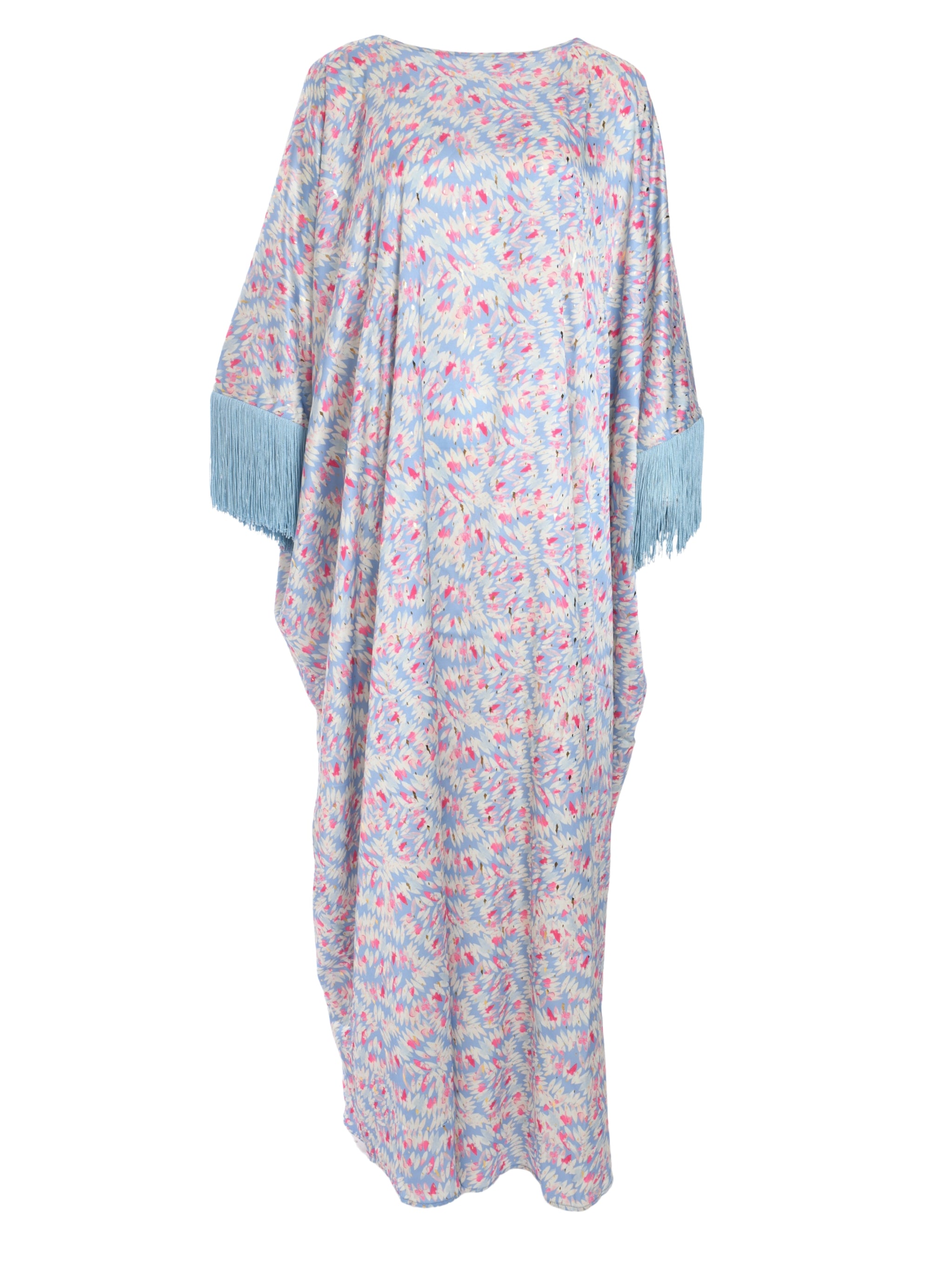 BABY BLUE KAFTAN  WITH BABY BLUE COLOR ON THE SLEEVES