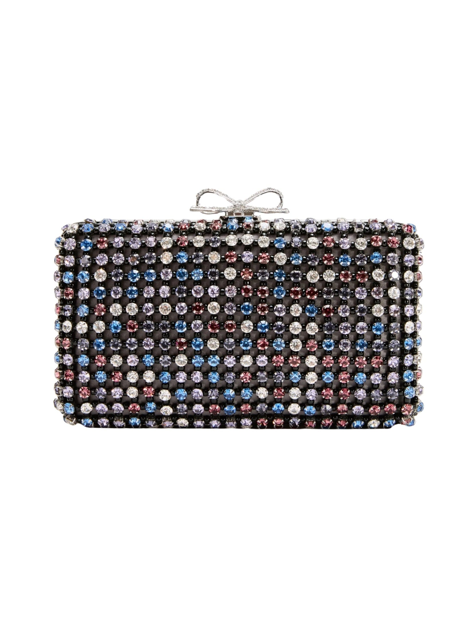 Multi crystal chainmail clutch
