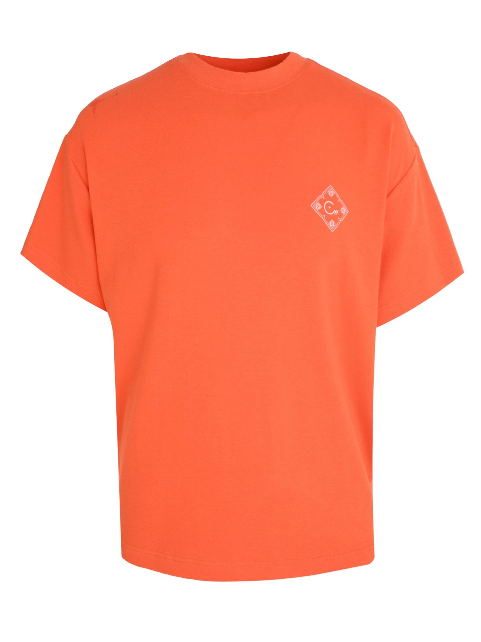 Cenmar orange t-shirt with ''family'' print the back