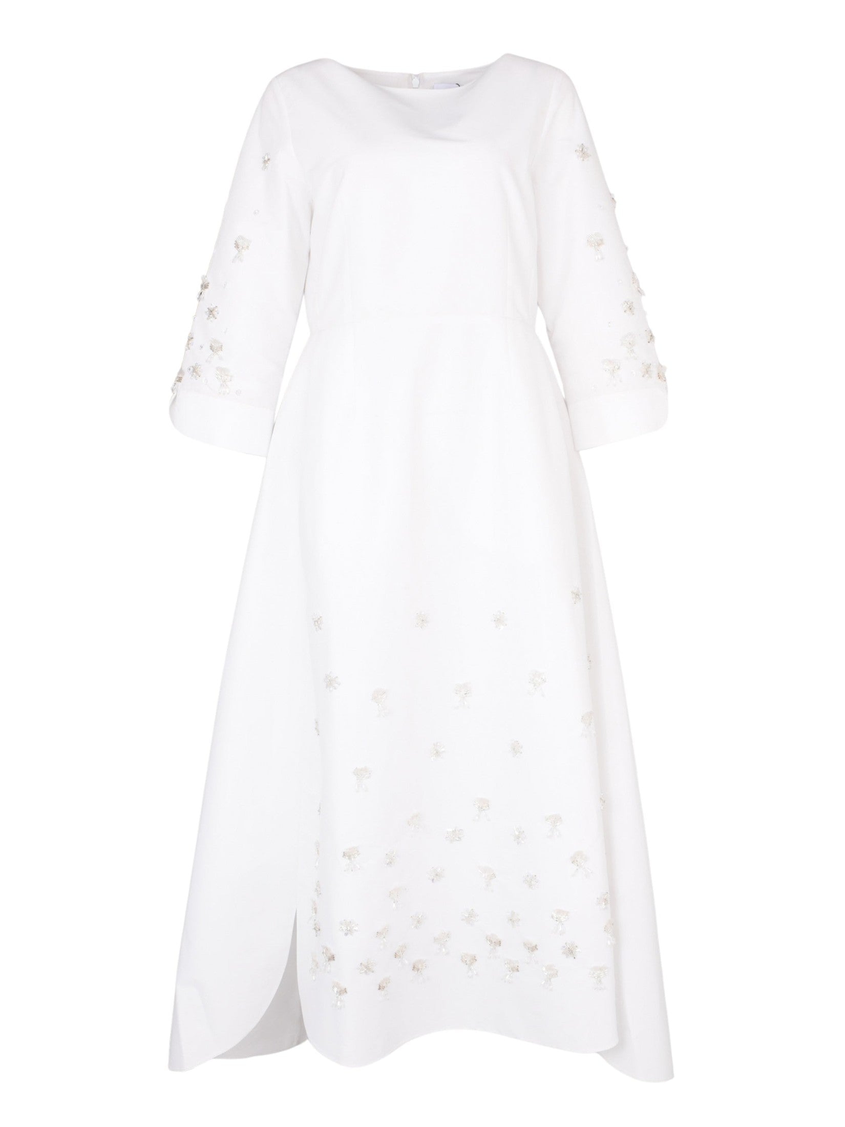 Hand embroiderd  -long sleeve dress-waist cut dress