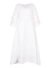 Hand embroiderd  -long sleeve dress-waist cut dress