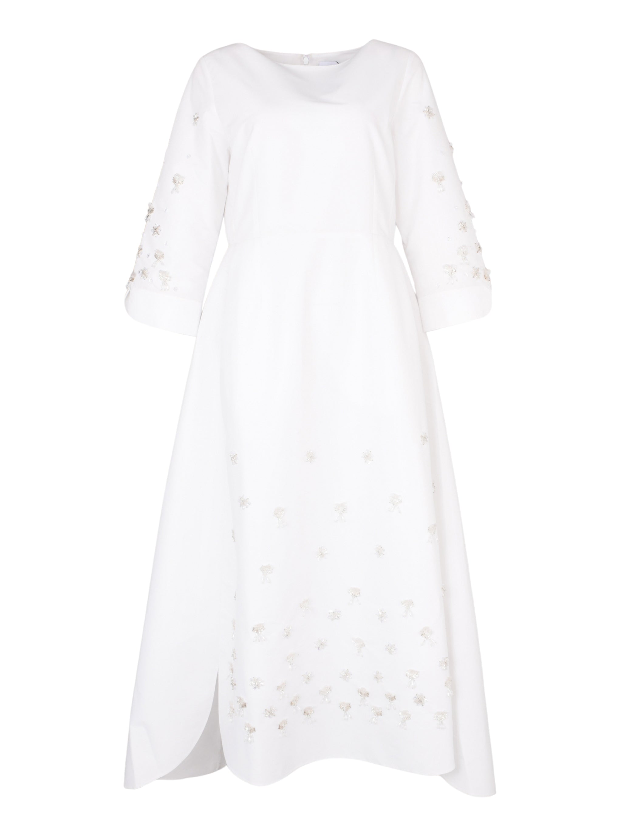 Hand embroiderd  -long sleeve dress-waist cut dress