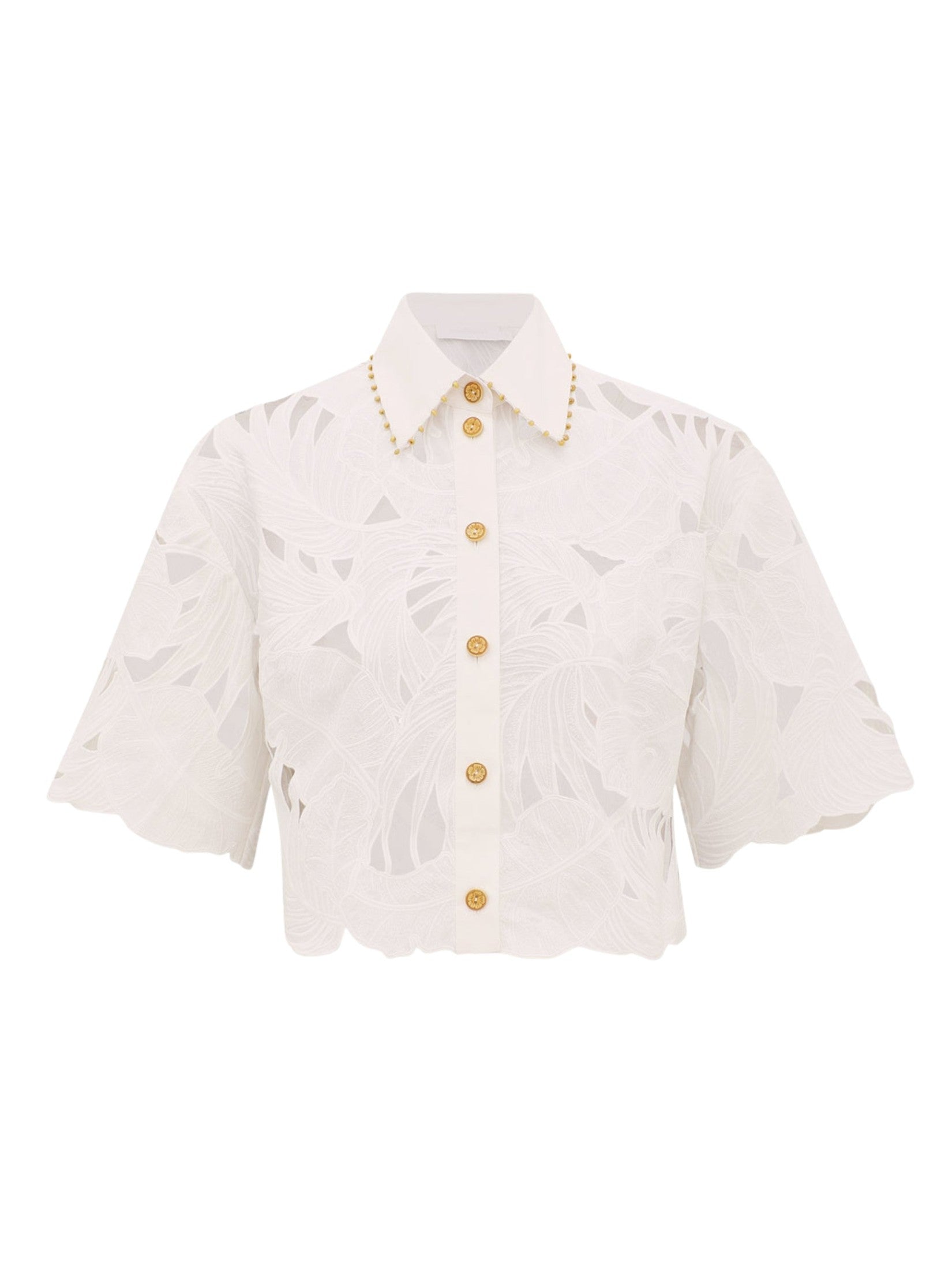 Mahon embroidered crop shirt