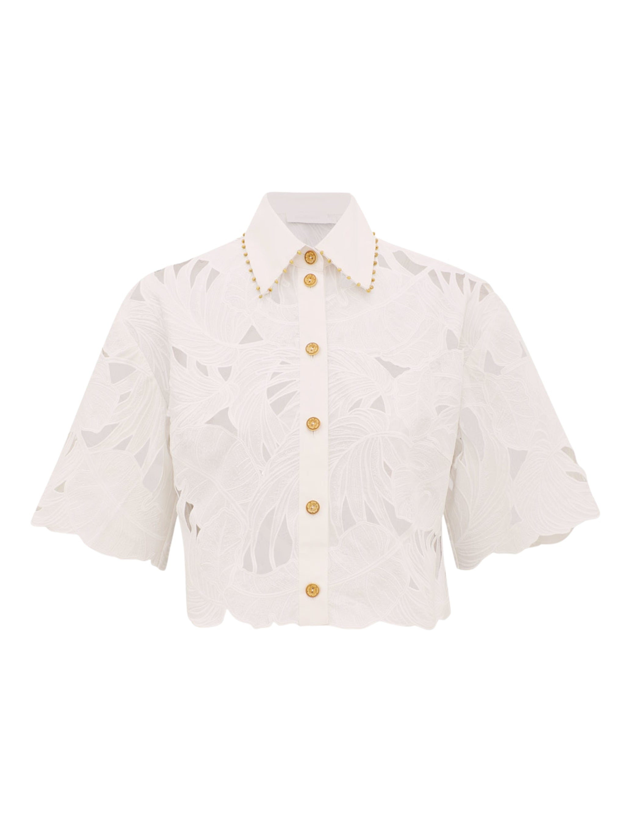 Mahon embroidered crop shirt