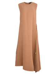 CADY SLEEVELESS DRESS WITH SIDE FLOWING PANEL