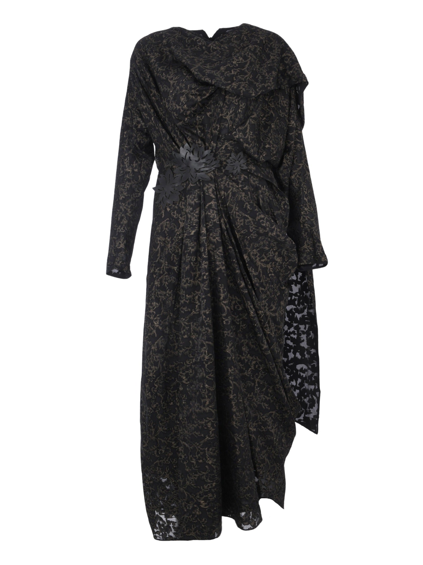 Midnight floral drape dress