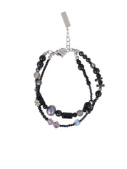 Black light beads layered bracelet