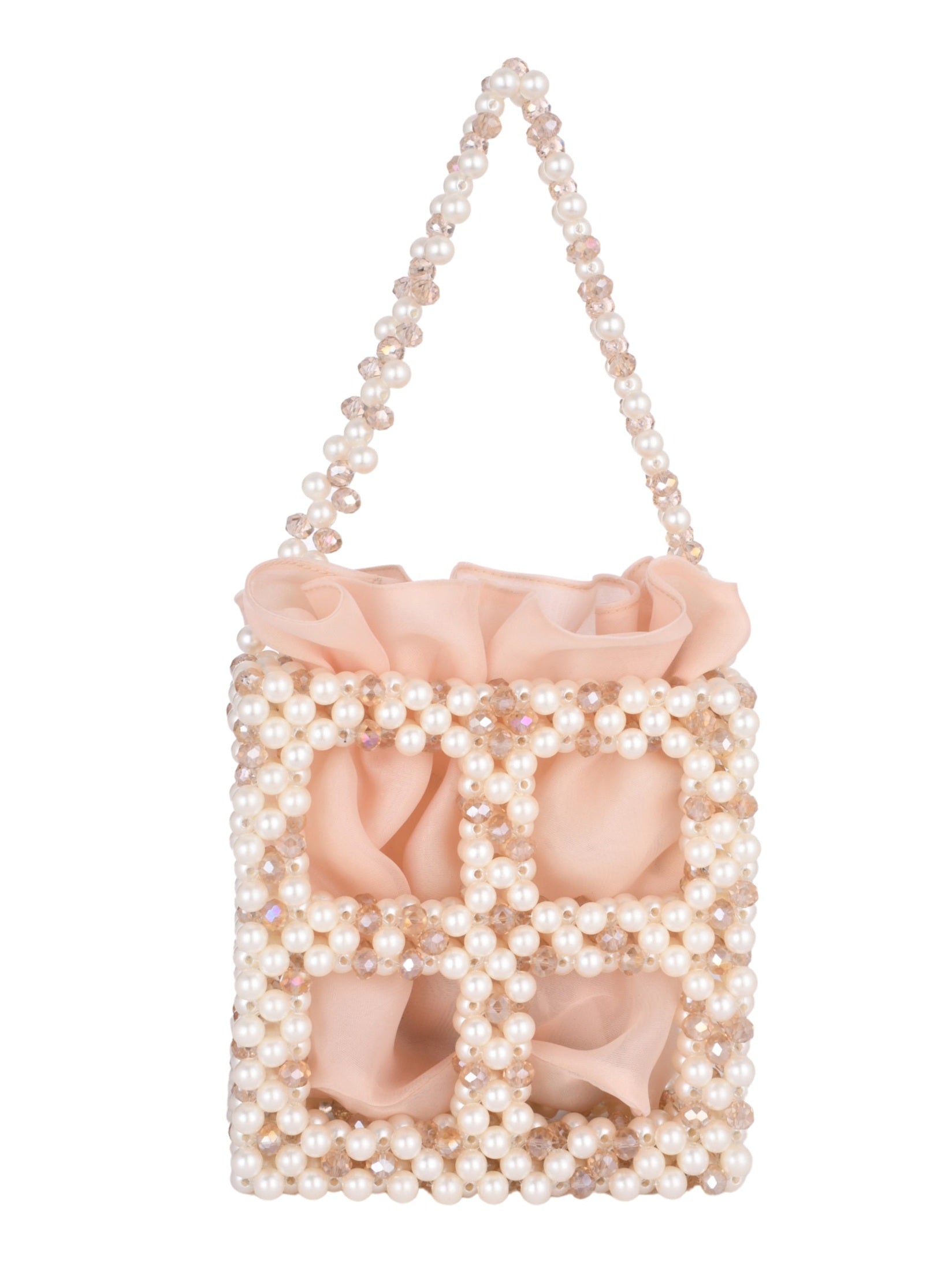 Ivory & champagne tekla bucket bag