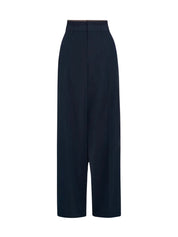 HIGH WAIST RIB TRIM TROUSER