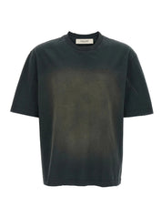 Journey unisex t-shirt dyed gauze cotton jersey bleaching effect with embroidery