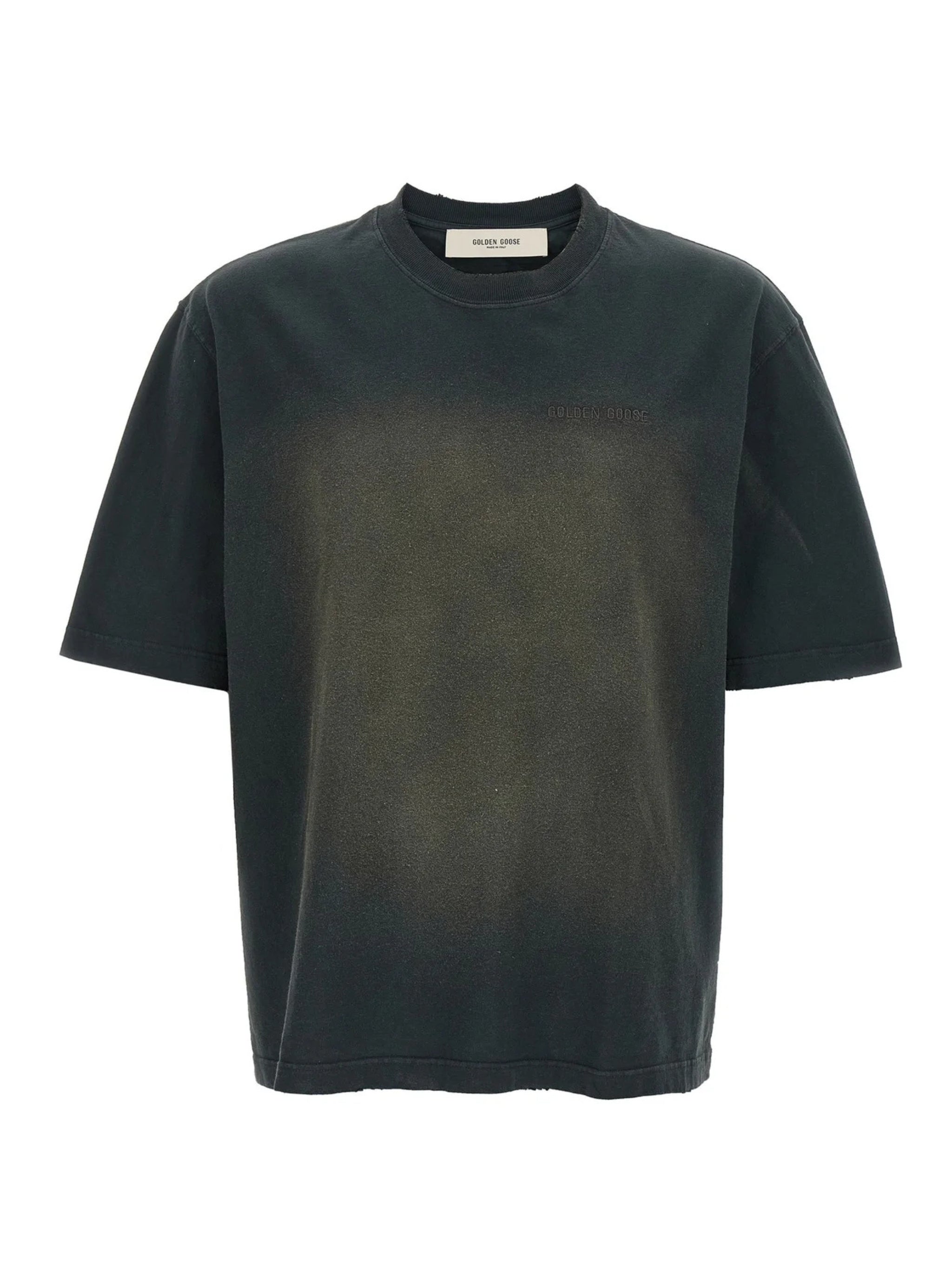 Journey unisex t-shirt dyed gauze cotton jersey bleaching effect with embroidery