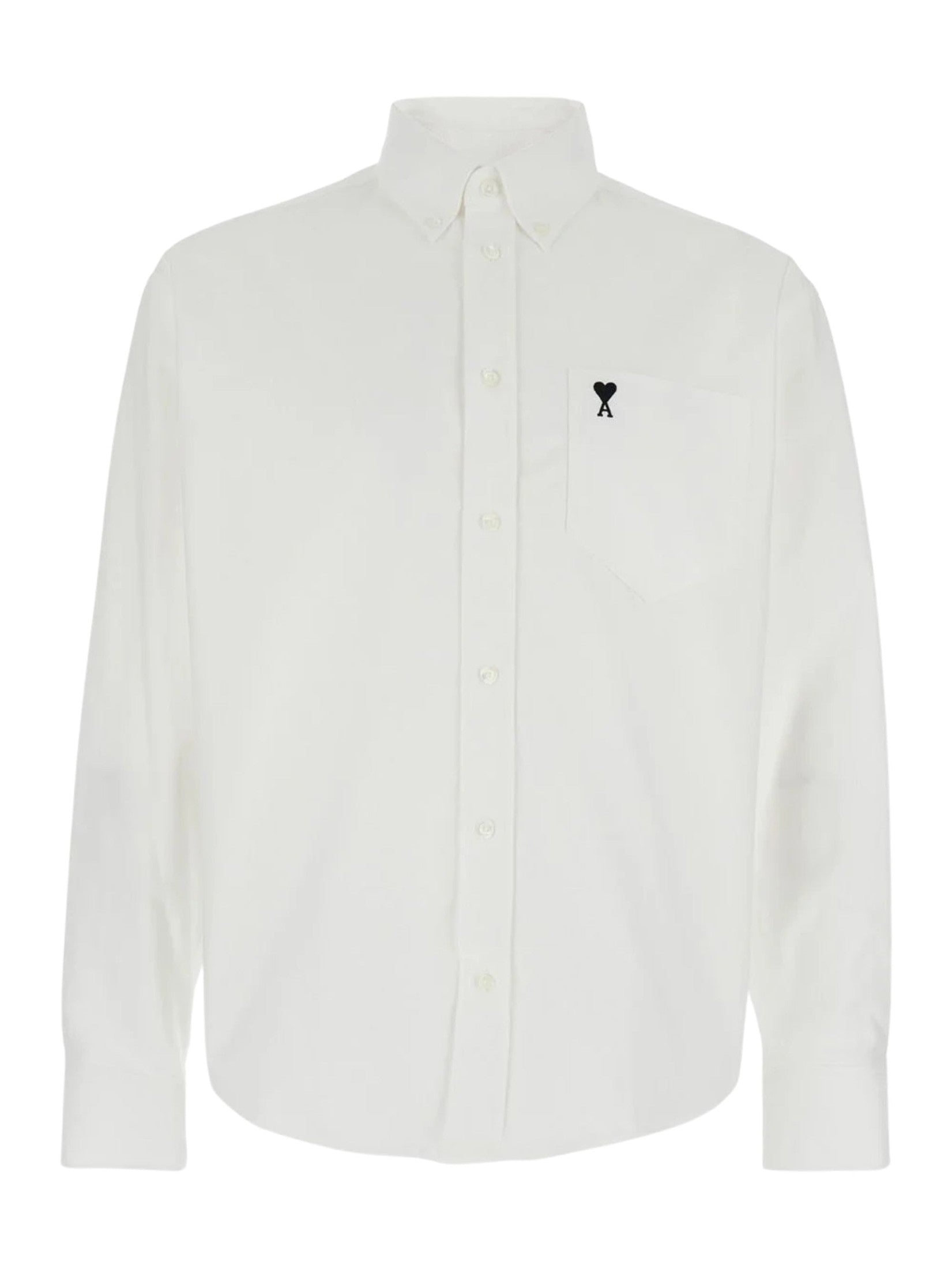 Boxy fit shirt button down collar and embroidered ami de coeur