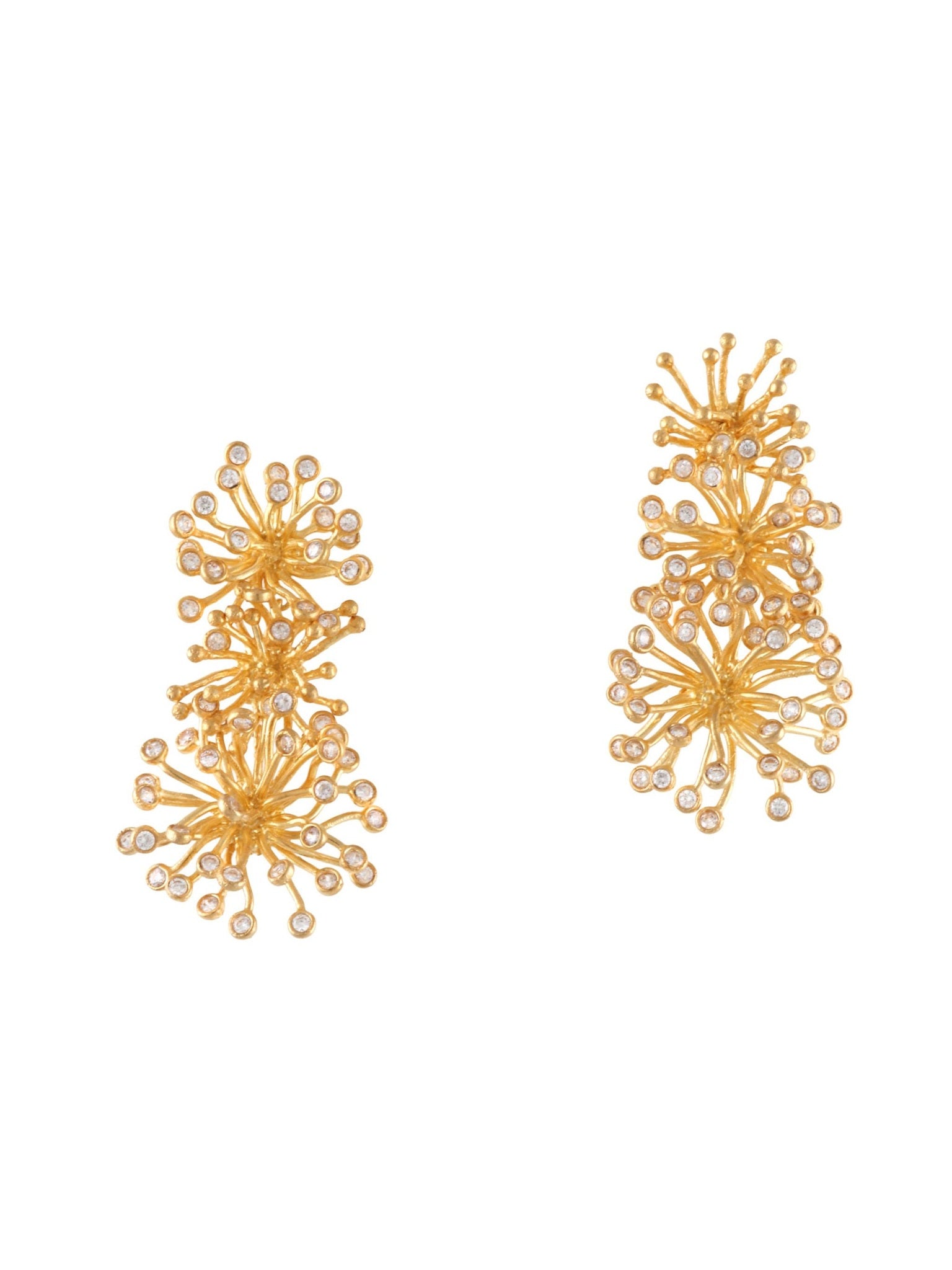 Pollen statement dandling earrings with stones