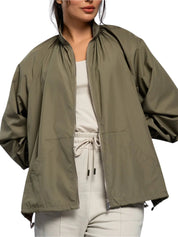 Gathered parka easonal green