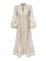 Roselight plunge midi dress