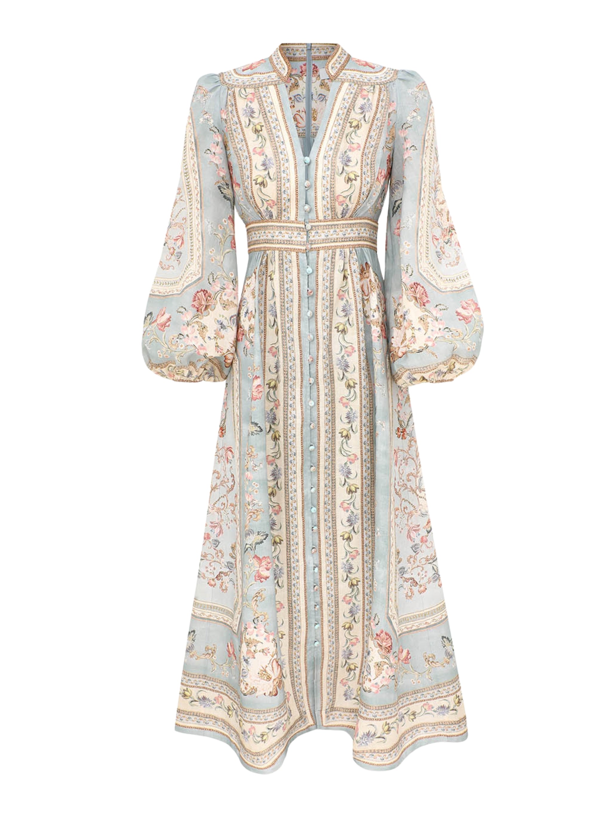Roselight plunge midi dress