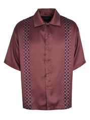 CENMAR SATIN BROWN PATTERN PRINTED SHIRT