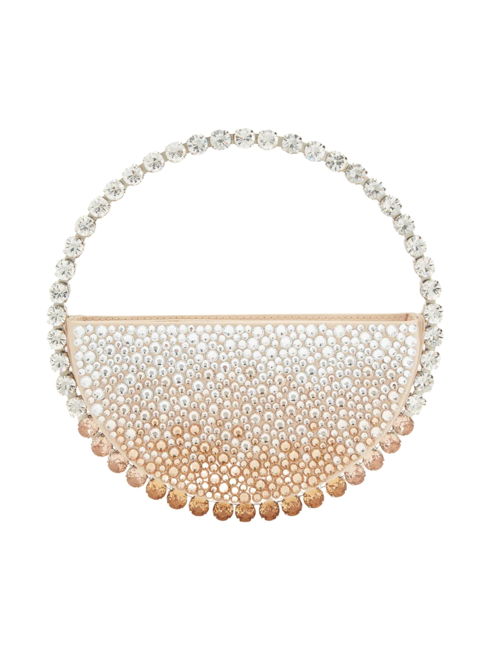 Eternity round stone-encrusted hotfix clutch Champagne