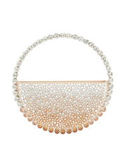 Eternity round stone-encrusted hotfix clutch Champagne
