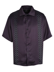 CENMAR SATIN BLACK PATTERN PRINTED SHIRT