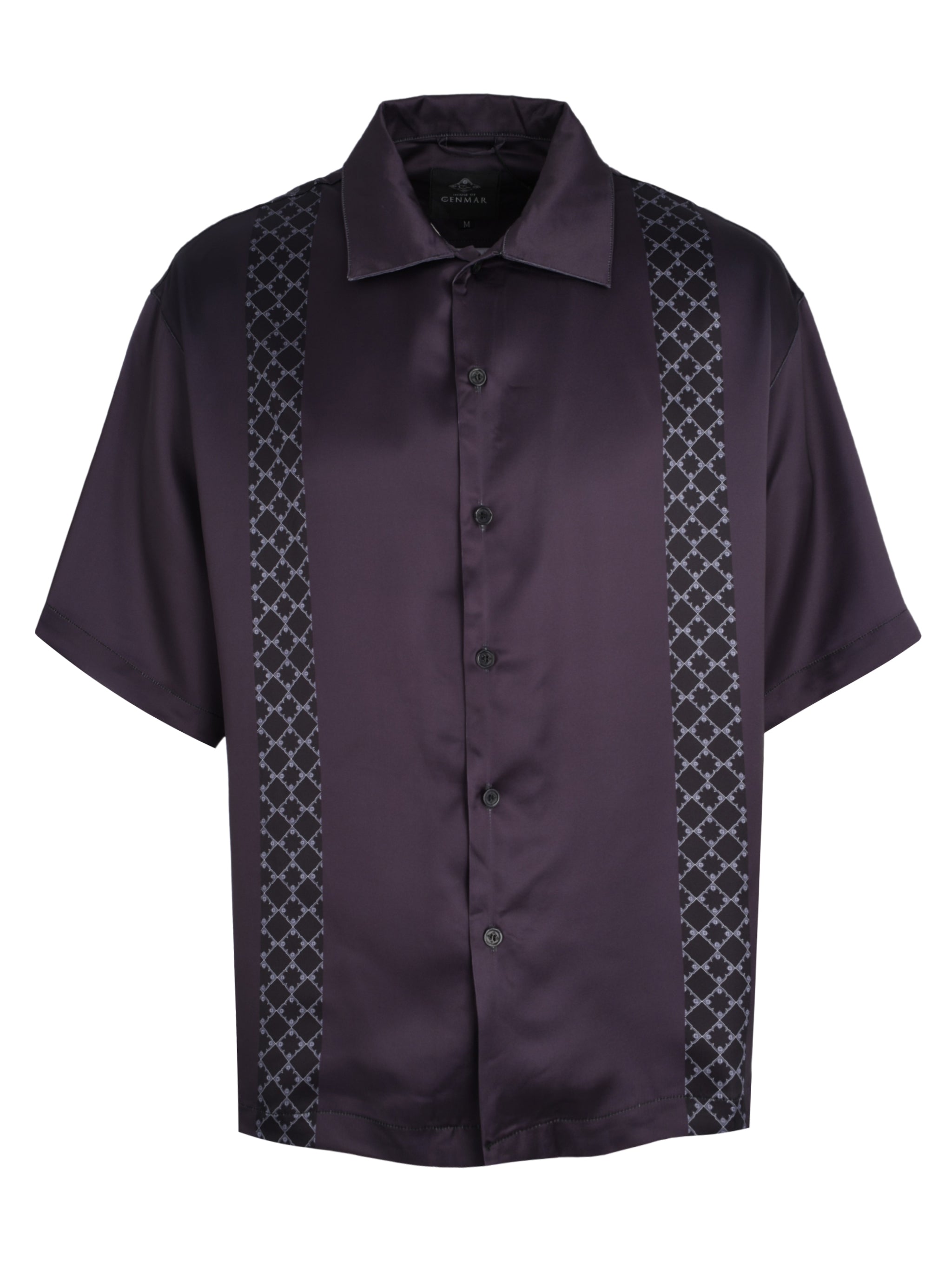 CENMAR SATIN BLACK PATTERN PRINTED SHIRT