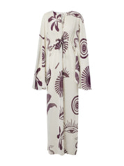Deep v-neck kaftan featuring extra long flared sleeves