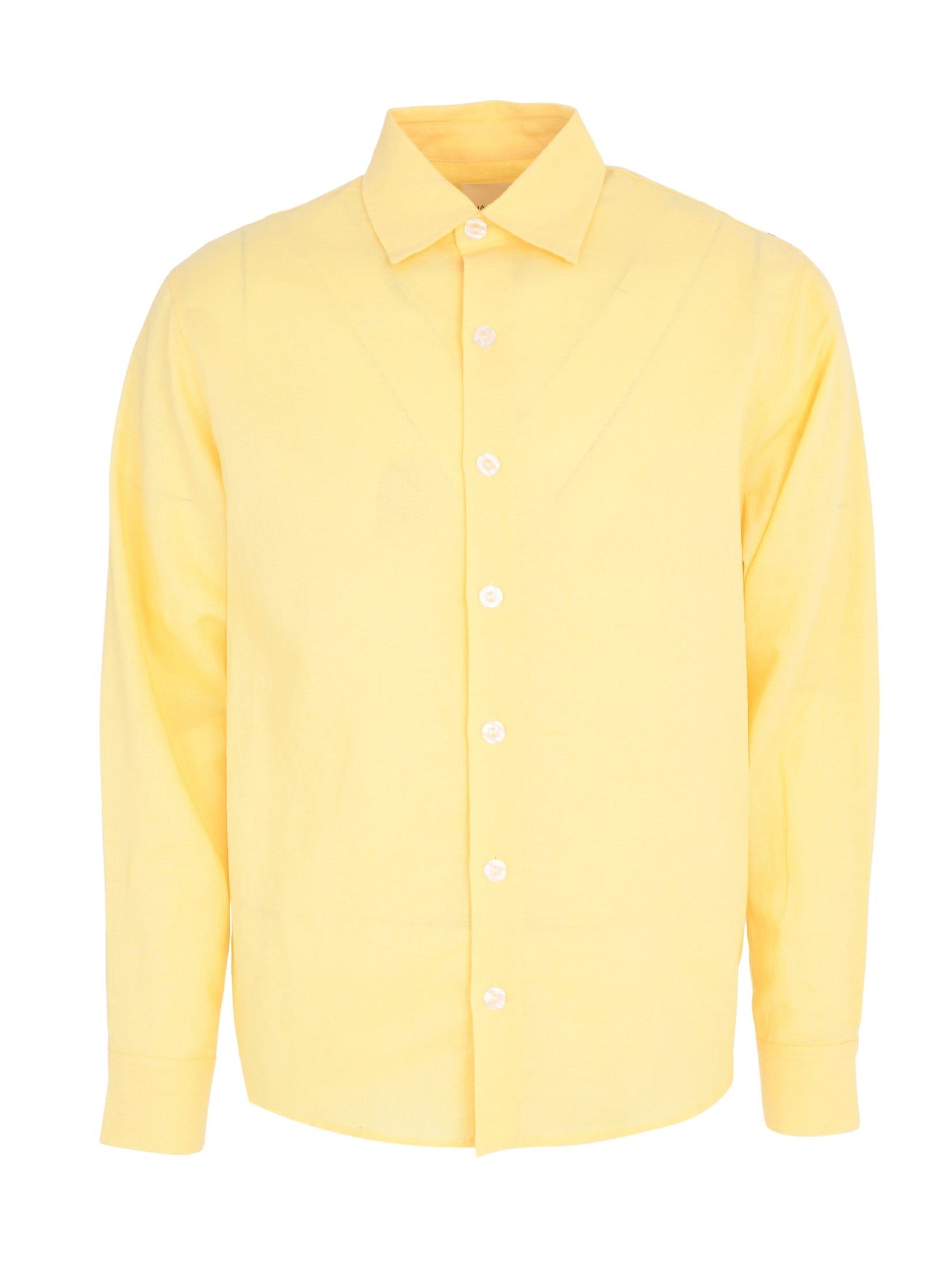 Light yellow linen long sleeve shirt