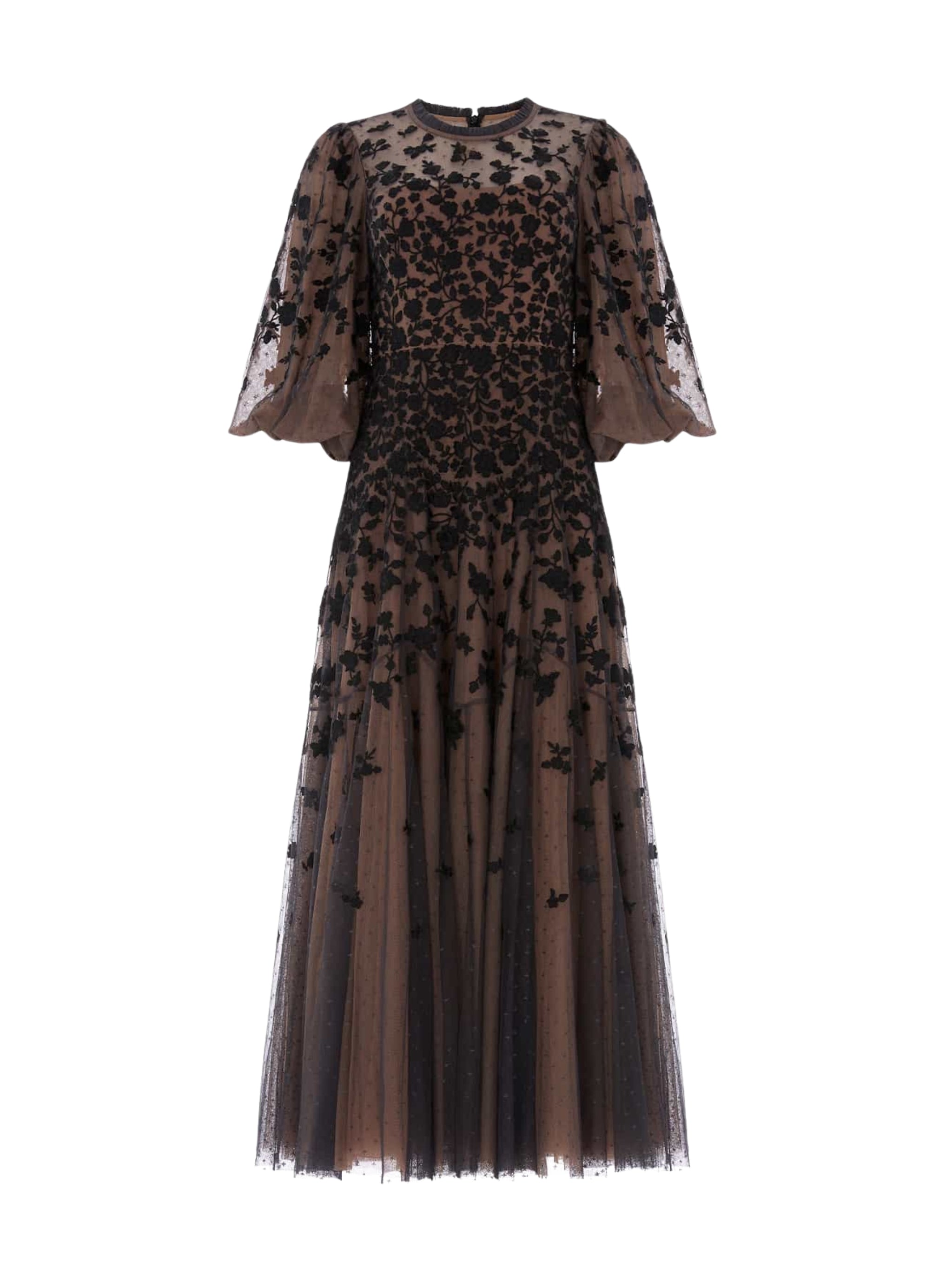 SYLVIA ROSE ROUND NECK ANKLE GOWN