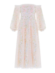 Confetti gloss off-shoulder ballerina dress